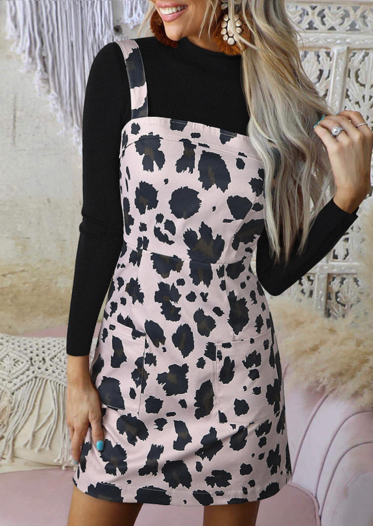 Leopard Pocket Sleeveless Mini Dress