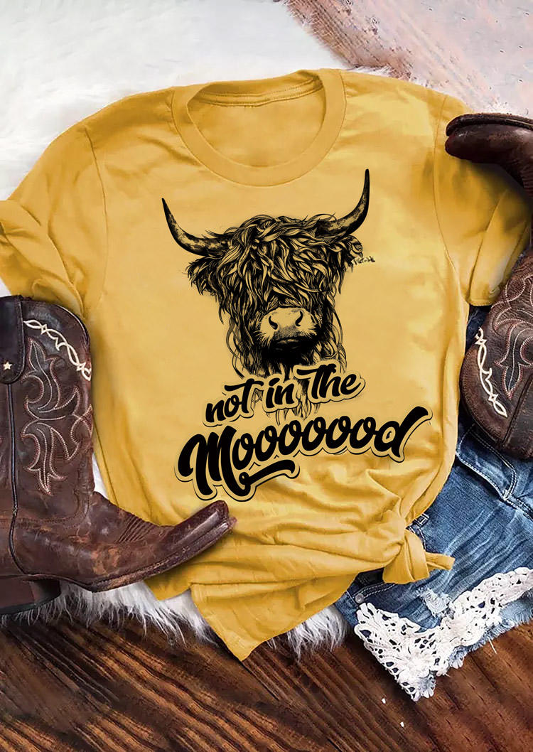 

T-shirts Tees Not In The Mooooood Steer Skull T-Shirt Tee in Yellow. Size