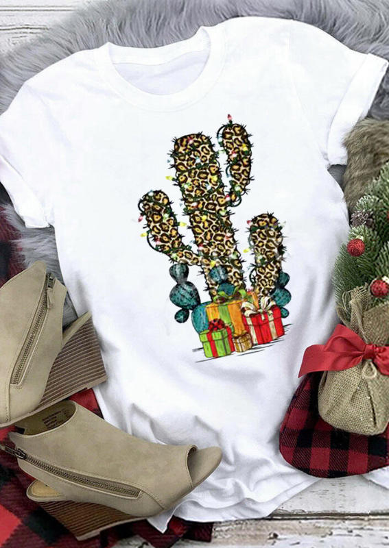 

T-shirts Tees Christmas Gift Cactus T-Shirt Tee in White. Size: ,M,L,XL