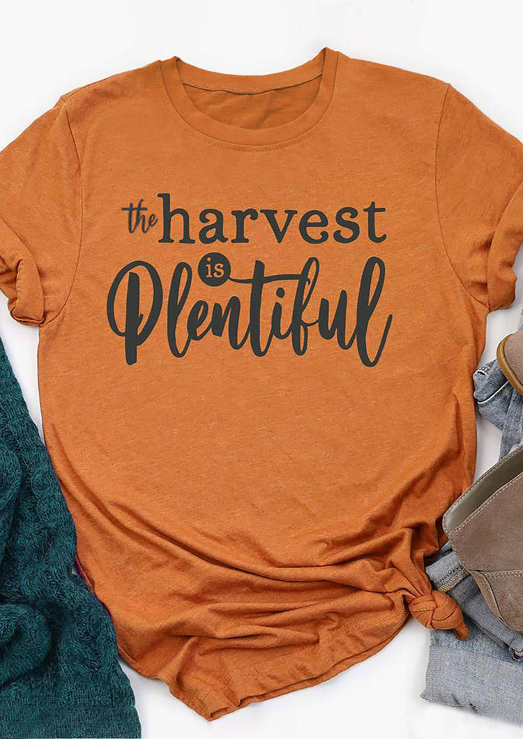 

T-shirts Tees The Harvest Is Plentiful T-Shirt Tee in Orange. Size: L,M,,XL