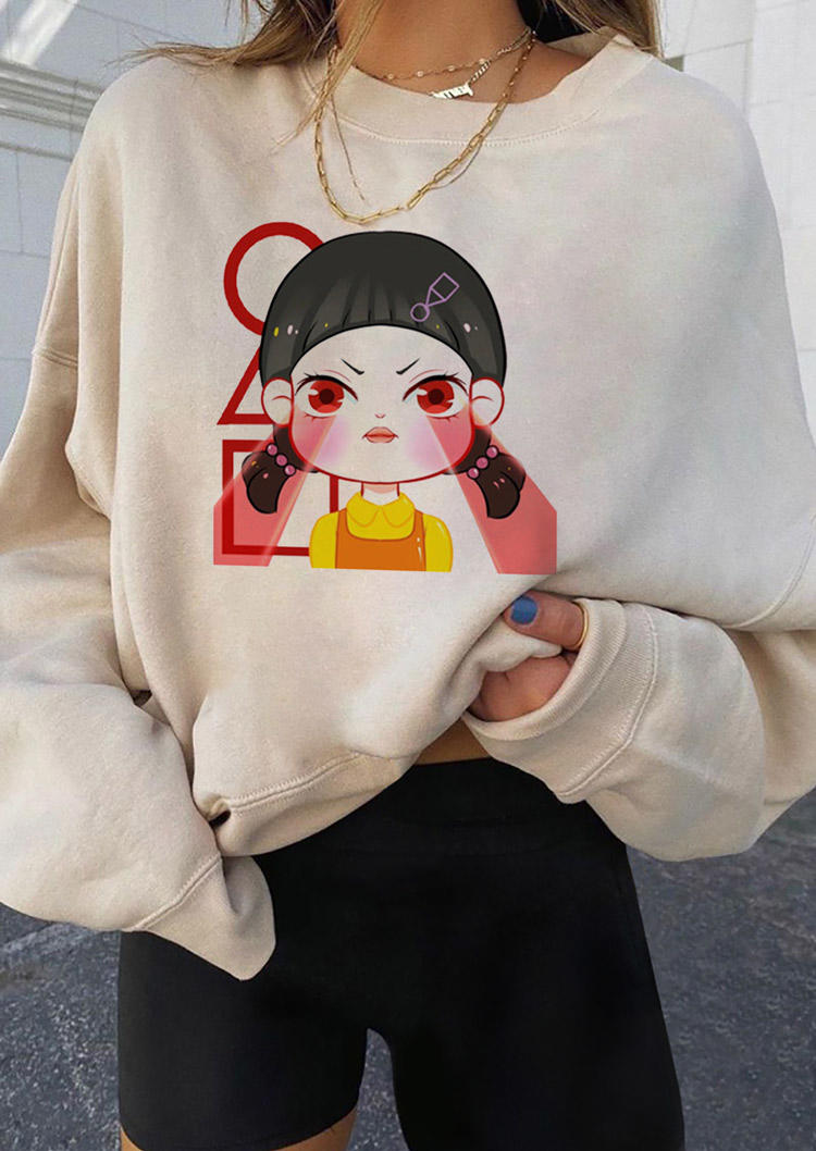 

Sweatshirts Squid Game Long Sleeve Sweatshirt in Apricot. Size: ,M,L,XL