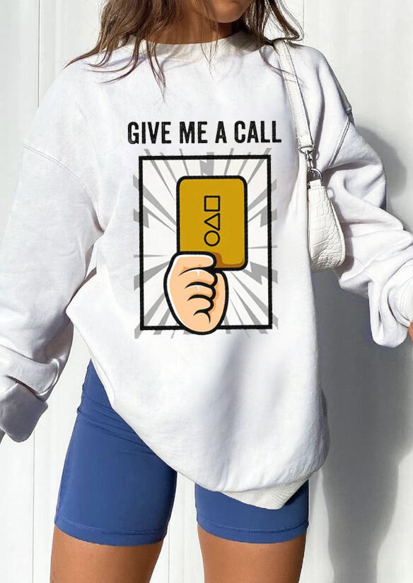 

Sweatshirts Squid Game Give Me A Call Sweatshirt in White. Size: ,M,L,XL