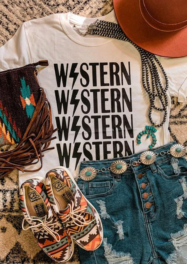 

T-shirts Tees Western Lightning O-Neck T-Shirt Tee in White. Size: ,M,L,XL