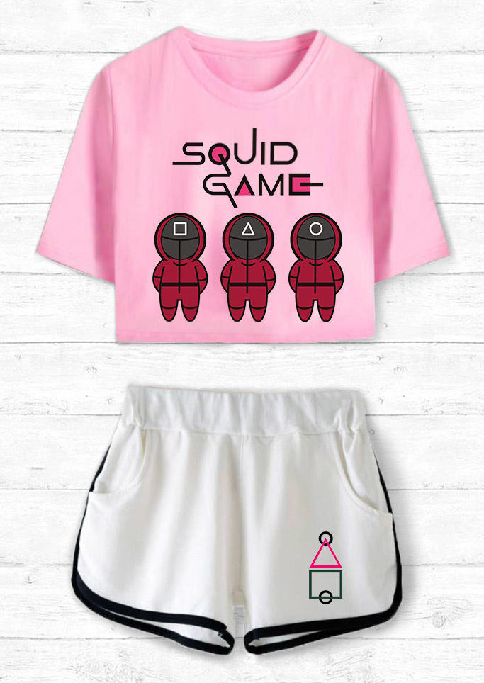 

Sleepwear Squid Game T-Shirt Tee And Pocket Shorts Pajamas Set in Gray. Size: ,M,L,XL