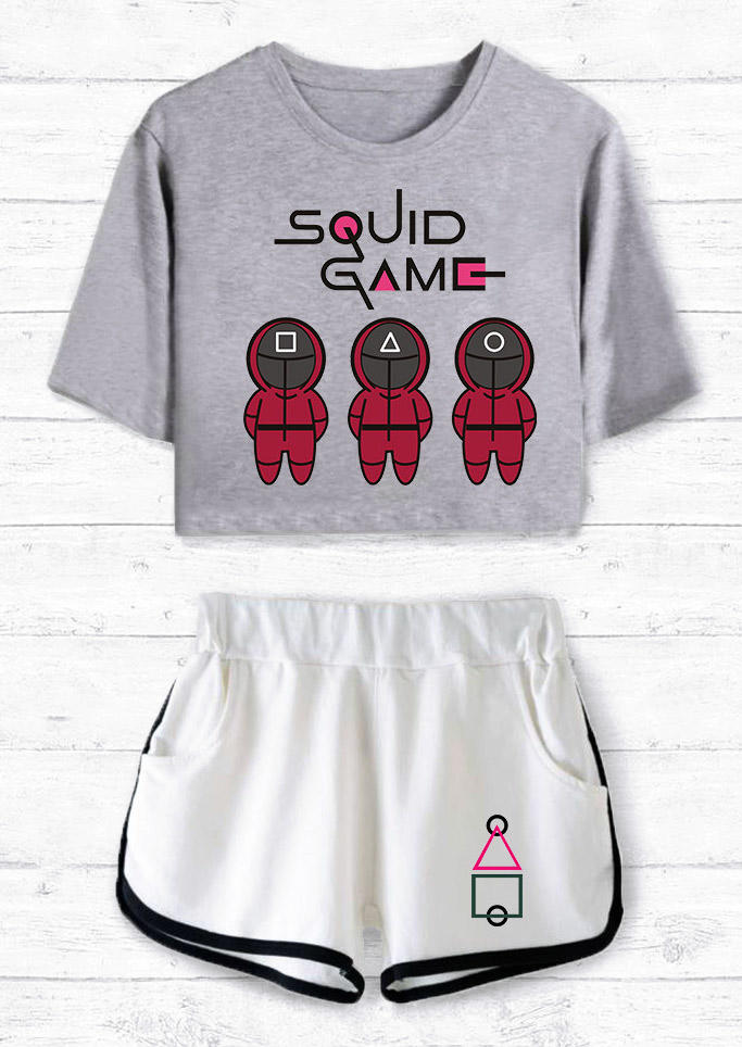 

Sleepwear Squid Game T-Shirt Tee And Pocket Shorts Pajamas Set in Pink. Size: ,M,L,XL