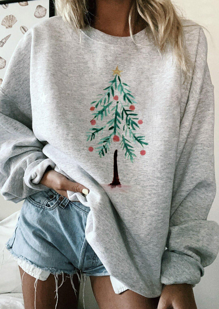 

Sweatshirts Christmas Tree Long Sleeve Sweatshirt in Gray. Size