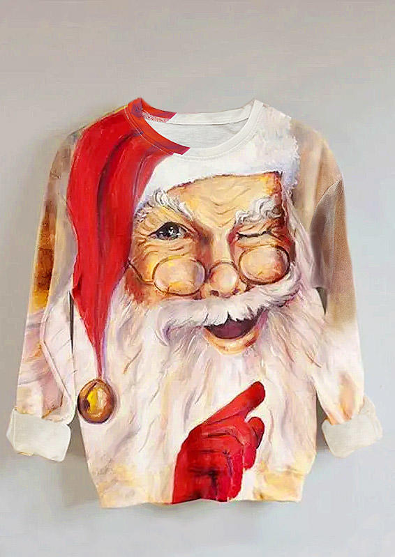 

Sweatshirts Santa Claus Long Sleeve Sweatshirt in Multicolor. Size: M