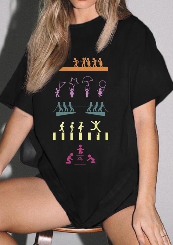 

T-shirts Tees Squid Game O-Neck T-Shirt Tee in Black. Size: ,M,L,XL