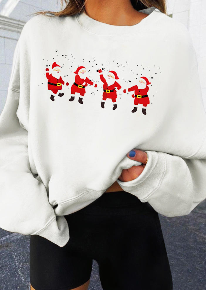 

Sweatshirts Funny Christmas Santa Pullover Sweatshirt in White. Size: ,M,L,XL