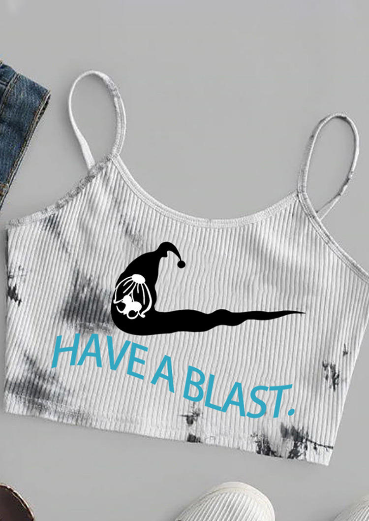 

Crop Tops Have A Blast Gnomies Tie Dye Crop Cami Top in White. Size: ,M,L,XL