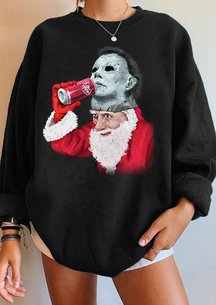

Sweatshirts Christmas Santa Claus Horror Movie Character Sweatshirt in Black. Size: ,M,L,XL