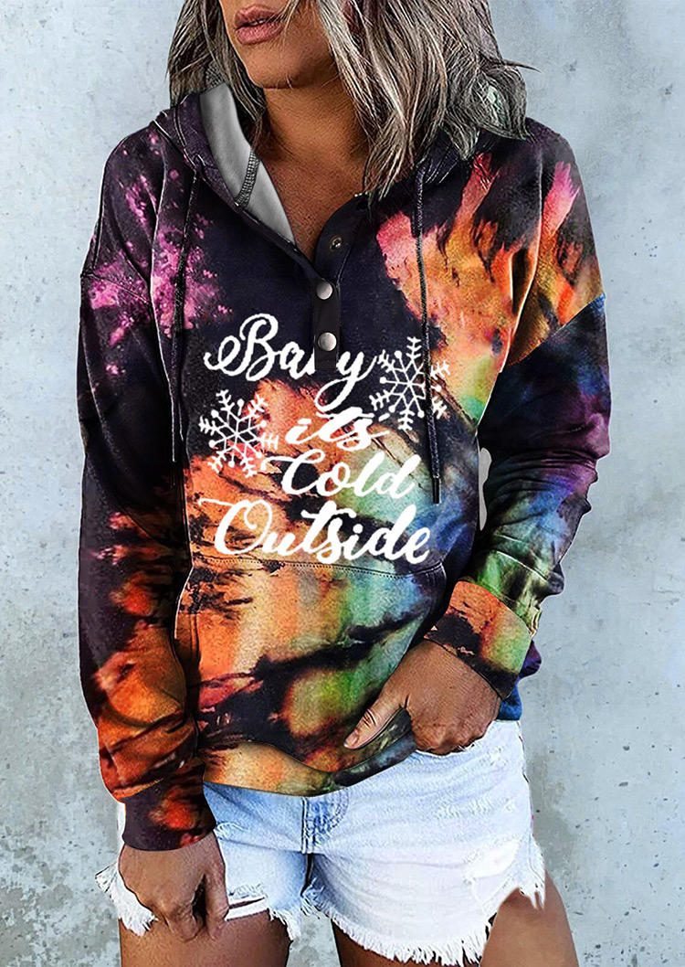

Hoodies Baby It's Cold Outside Reverse Tie Dye Rainbow Hoodie in Multicolor. Size