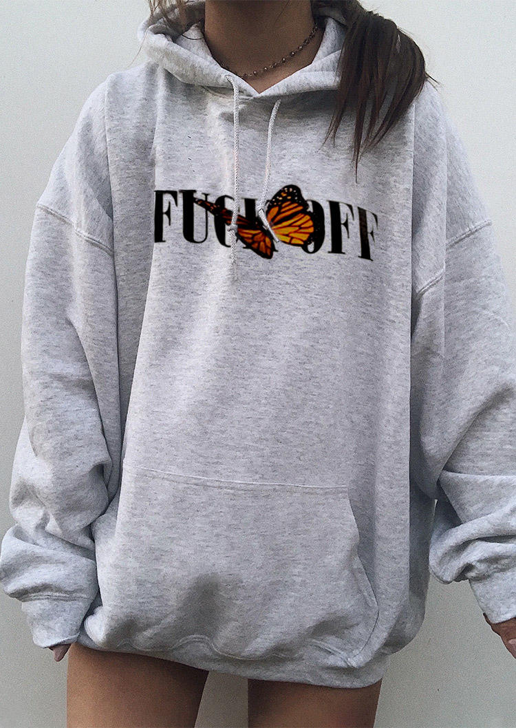 

Sweatshirts Butterfly Graphic Kangaroo Pocket Sweatshirt in Gray. Size