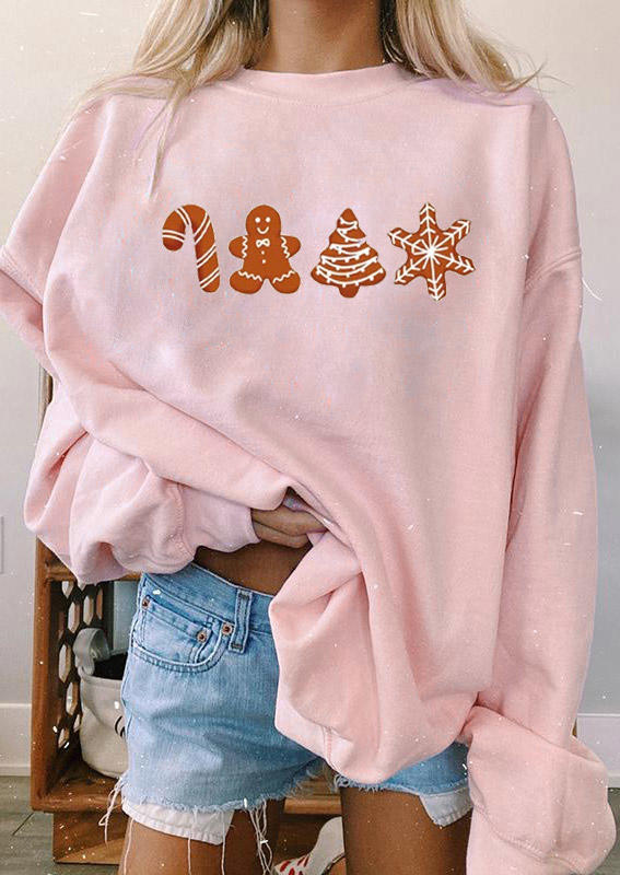 

Sweatshirts Christmas Tree Gingerbread Man Sweatshirt in Pink. Size