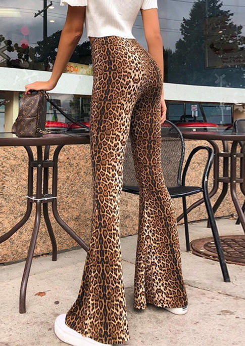 

Pants Leopard High Waist Flare Pants in Leopard. Size: ,M,L,XL