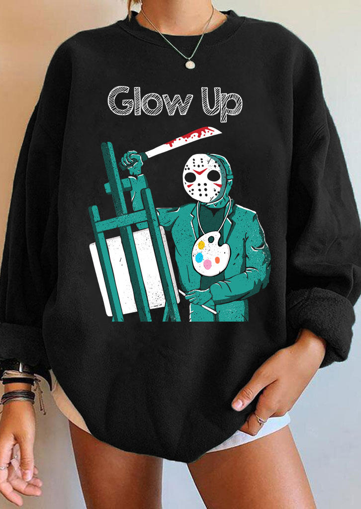 

Sweatshirts Glow Up Long Sleeve Sweatshirt in Black. Size: ,M,L,XL