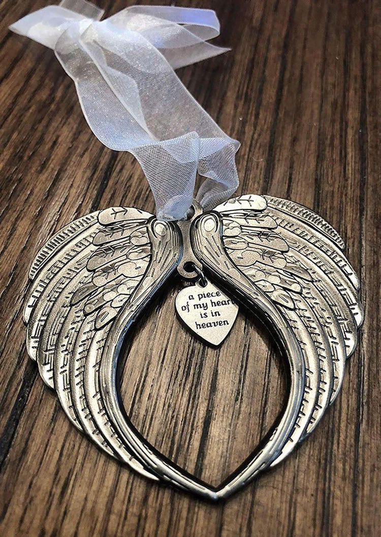

Christmas Decoration Christmas A Piece Of My Heart Is In Heaven Hanging Ornament in Silver. Size