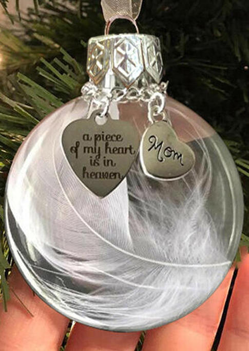 

Christmas Decoration Mom And Dad Feather Glass Ball Christmas Tree Hanging Ornament in Pattern1. Size