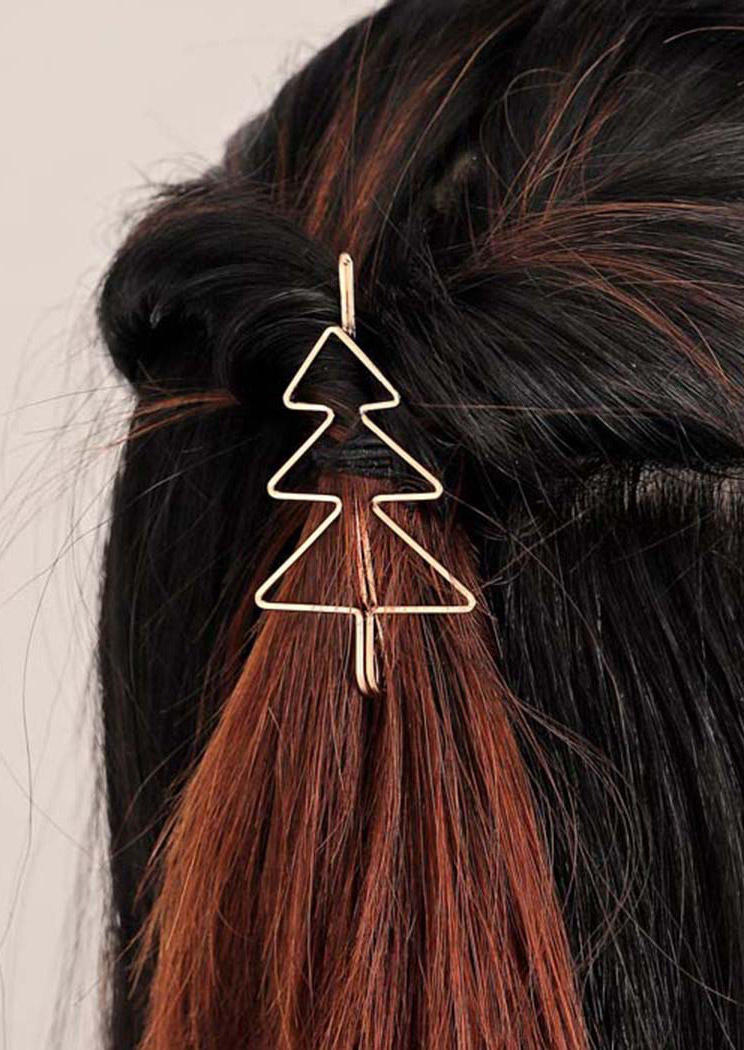 

Christmas Tree Geometric Alloy Hairpin, Gold, 520201