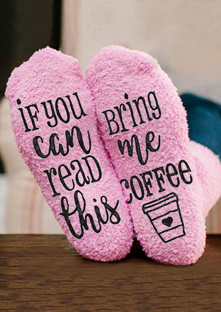 

Crew Socks Fuzzy If You Can Read This Bring Me Coffee Crew Socks in Pattern1,Pattern2. Size