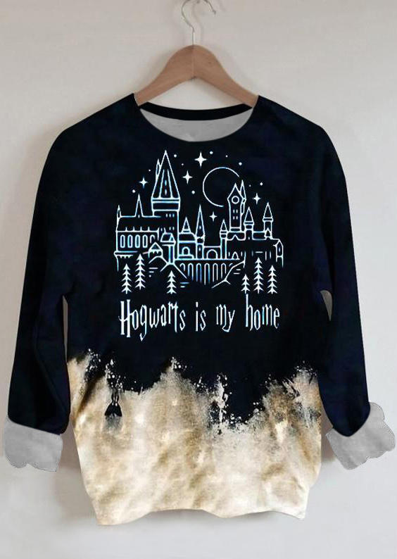 

Sweatshirts Hogwarts Is My Home Bleached Sweatshirt in Navy Blue. Size: ,M,L,XL