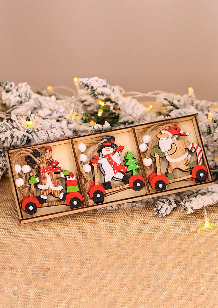 

Christmas Decoration 9Pcs Santa Claus Reindeer Snowman Pendant Ornament in Pattern1,Pattern2,Pattern3. Size