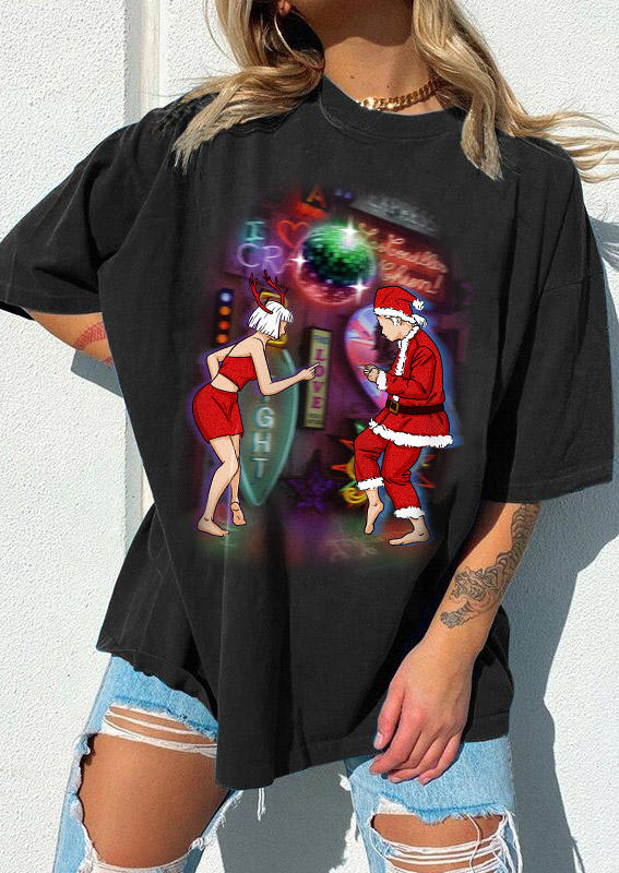 

T-shirts Tees Christmas Love Dancing T-Shirt Tee in Black. Size: ,M,L,XL