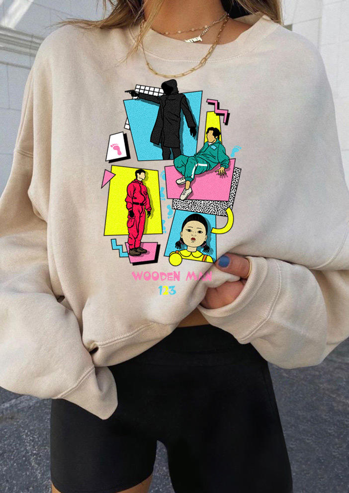 

Sweatshirts Game 123 Wooden Man Sweatshirt in Apricot. Size: ,M,L,XL