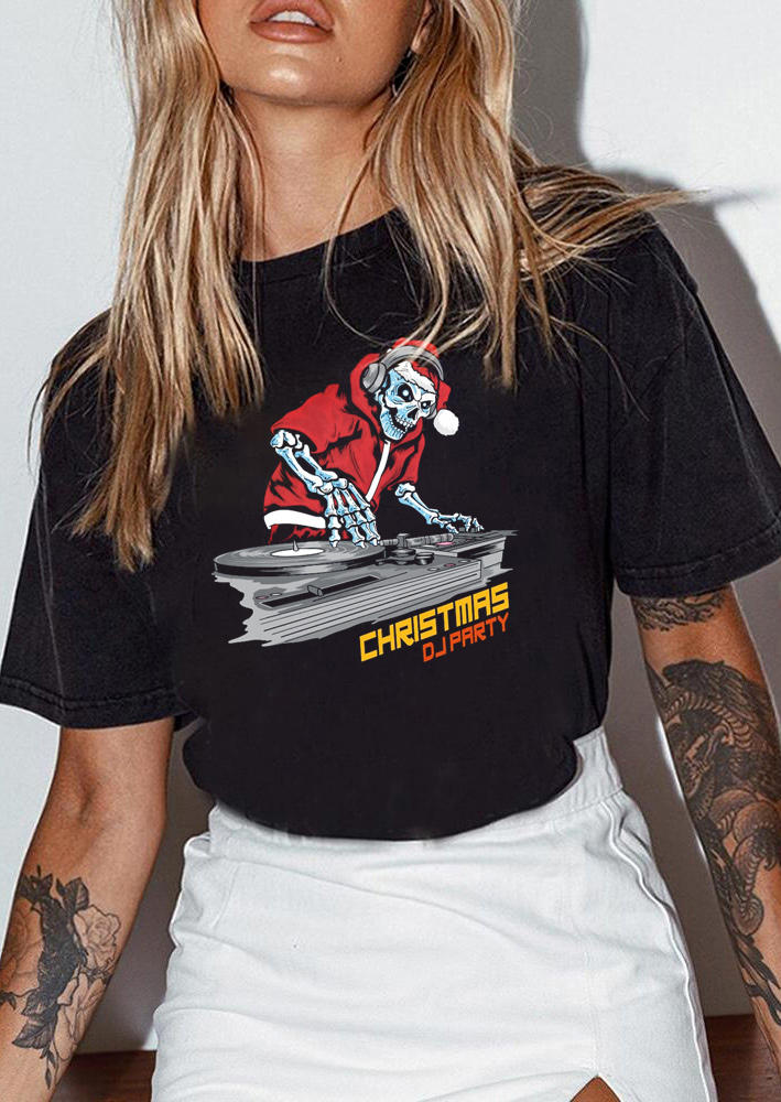 

T-shirts Tees Christmas DJ Long Sleeve T-Shirt Tee in Black. Size: ,M,L,XL