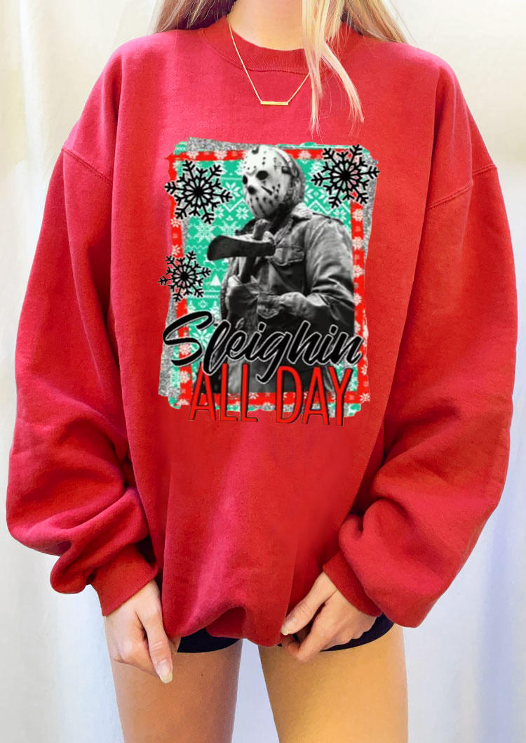 

Sweatshirts Sleighin All Day Pullover Sweatshirt in Red. Size: ,M,L,XL