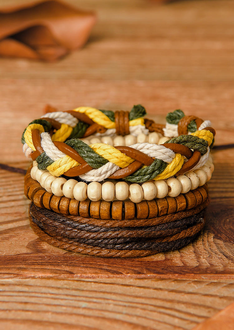 

Bracelet Beading Multi-Layered Braided Bracelet in Multicolor. Size