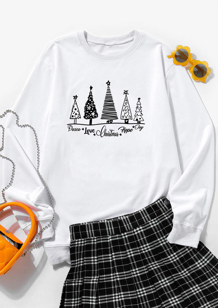 

Sweatshirts Joy Hope Peace Love Christmas Sweatshirt in White. Size: ,M,L,XL