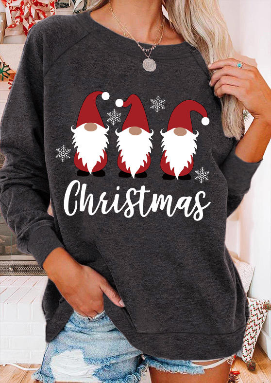 Sweatshirts Christmas Gnomies Long Sleeve Sweatshirt - Dark Grey in Gray. Size: L,M,S