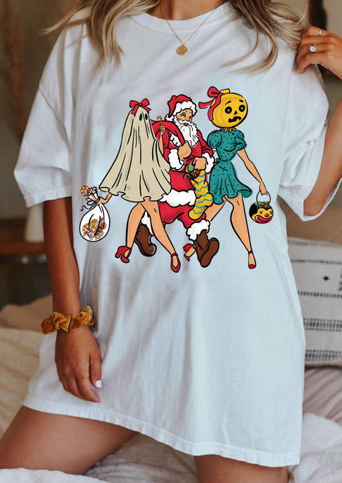 

T-shirts Tees Christmas Santa Claus T-Shirt Tee in White. Size: ,M,L,XL