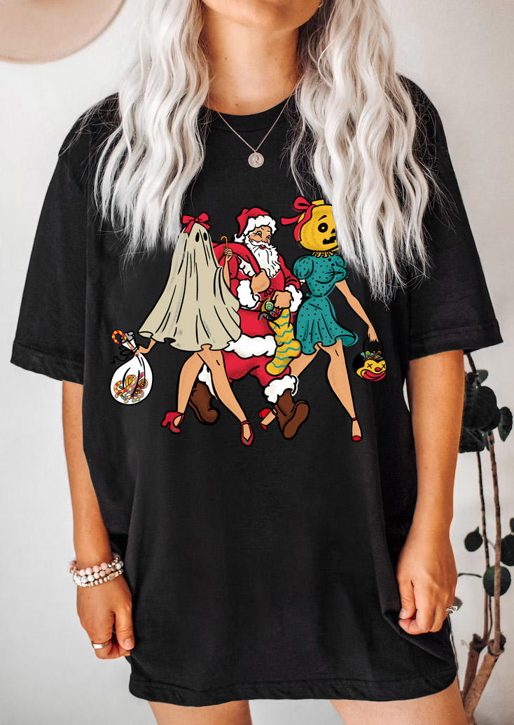 

T-shirts Tees Christmas Santa Claus T-Shirt Tee in Black. Size: ,M,L,XL