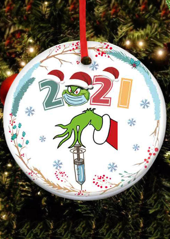 

Christmas Decoration 2021 Christmas Hat Snowflake Cartoon Hanging Ornament in Multicolor. Size