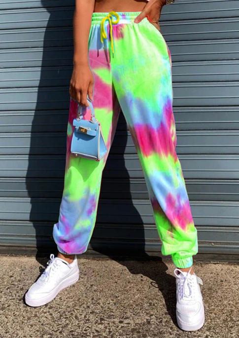 

Pants Tie Dye Elastic Waist Sweatpants in Multicolor. Size: ,M,L,XL