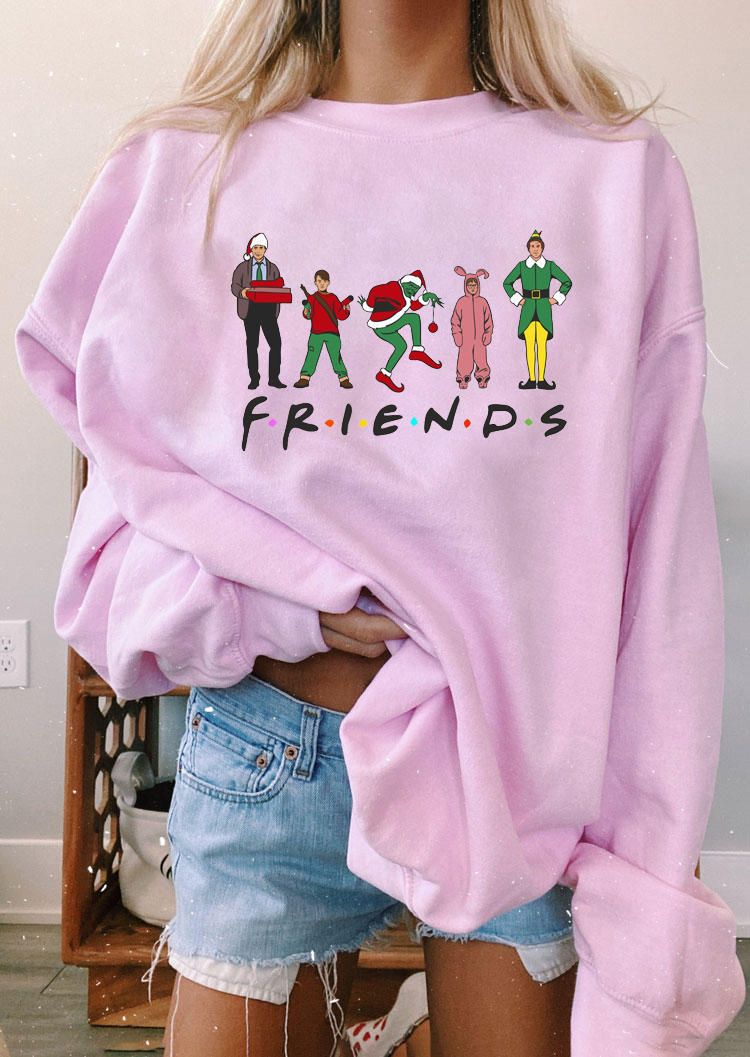 

Sweatshirts Christmas Long Sleeve O-Neck Sweatshirt in Pink. Size: ,M,L,XL