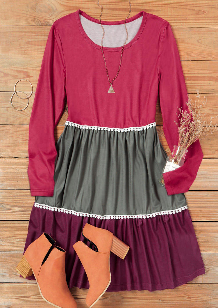 Mini Dresses Color Block Pom Pom Mini Dress in Multicolor. Size: L,M,S,XL