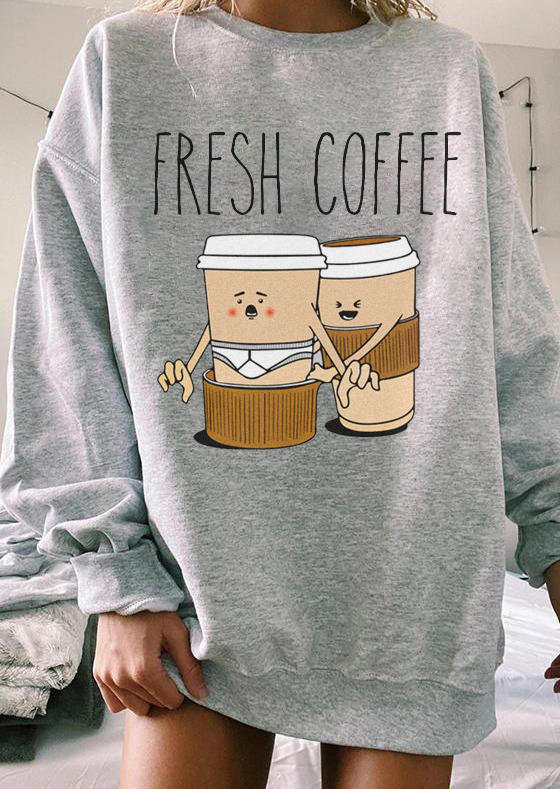 

Sweatshirts Fresh Coffee O-Neck Sweatshirt in Gray. Size: ,M,L,XL