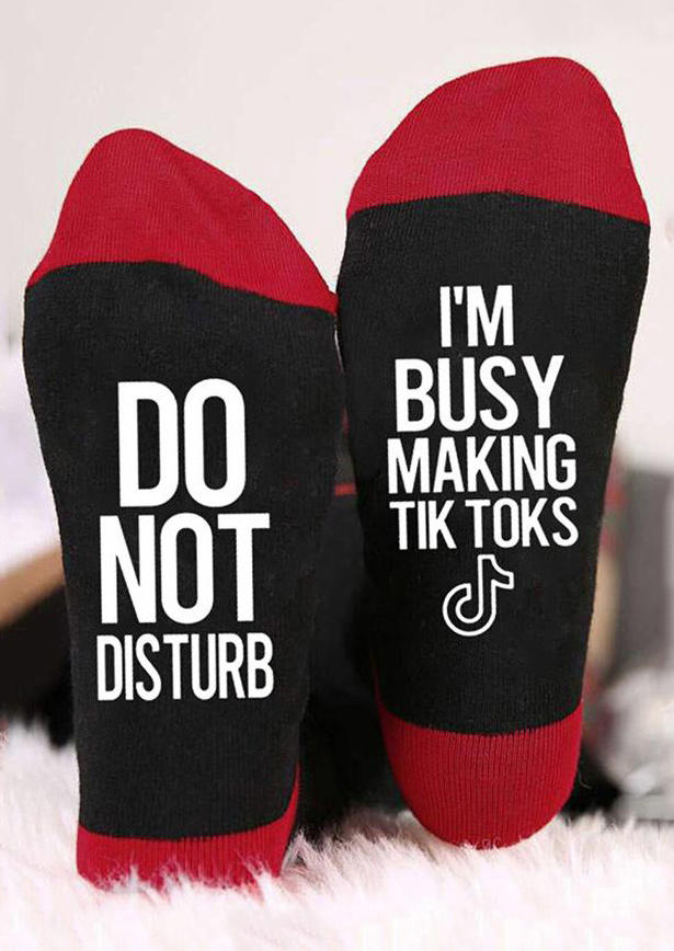 

Crew Socks Do Not Disturb I'm Busy Crew Socks in Black. Size