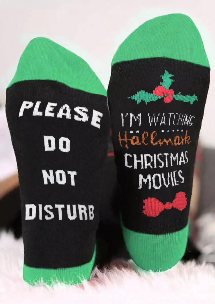 

Crew Socks Christmas Movies Please Do Not Disturb Crew Socks in Red. Size