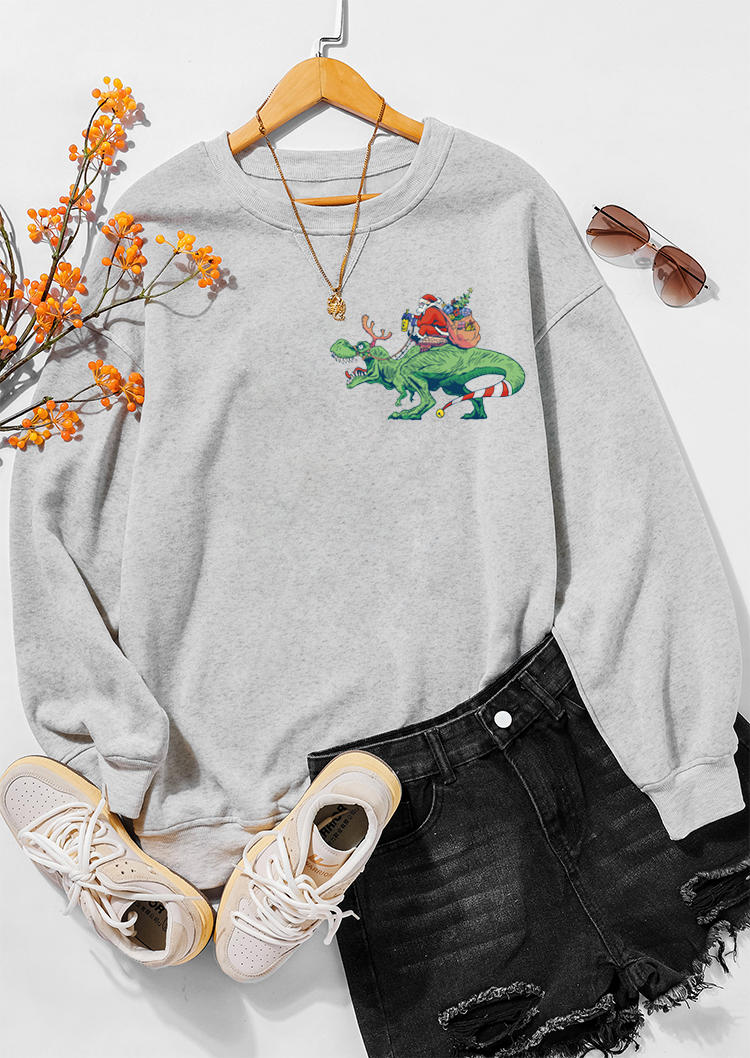 

Sweatshirts Christmas Dinosaur Sweatshirt in Light Grey. Size: ,M,L,XL