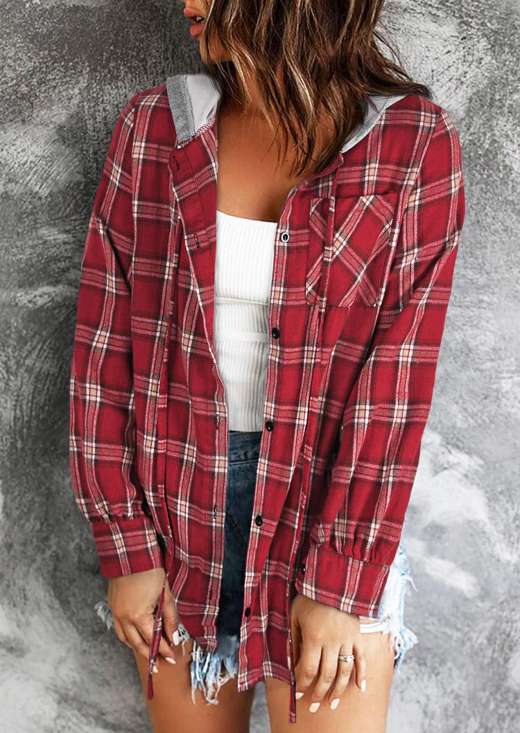 

Shirts Buffalo Plaid Long Sleeve Hooded Shirt in Plaid. Size