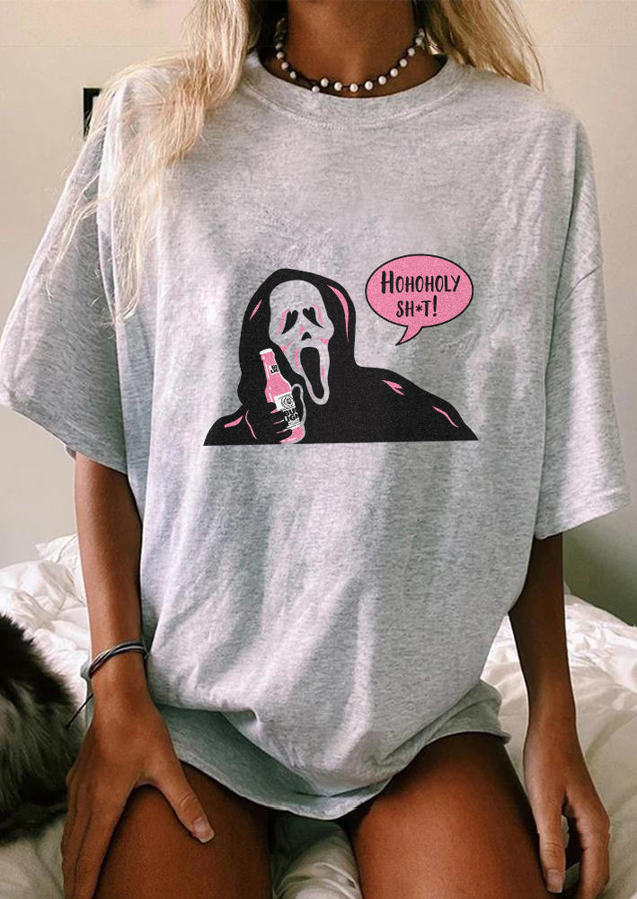 

T-shirts Tees Hohoholy Sh!t Skeleton O-Neck T-Shirt Tee in Gray. Size: ,M,L,XL