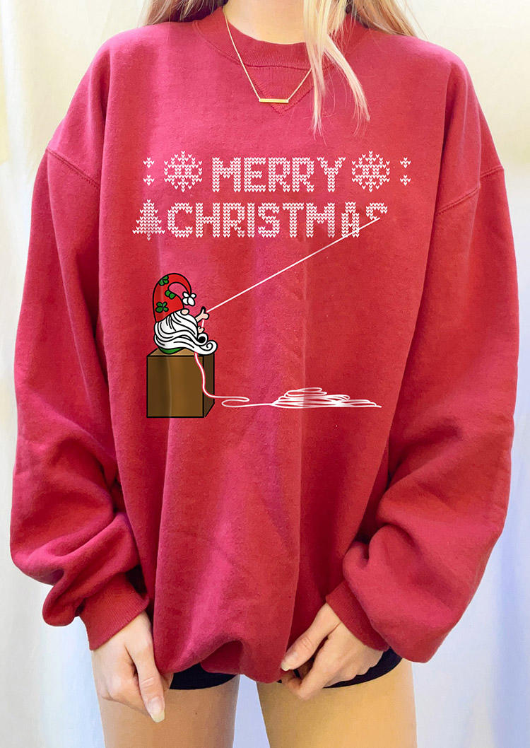 

Sweatshirts Merry Christmas Gnomies Long Sleeve Sweatshirt in Red. Size: ,M,L,XL