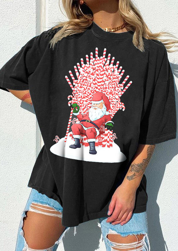 

T-shirts Tees Christmas Santa Claus T-Shirt Tee in Black. Size: ,M,L,XL