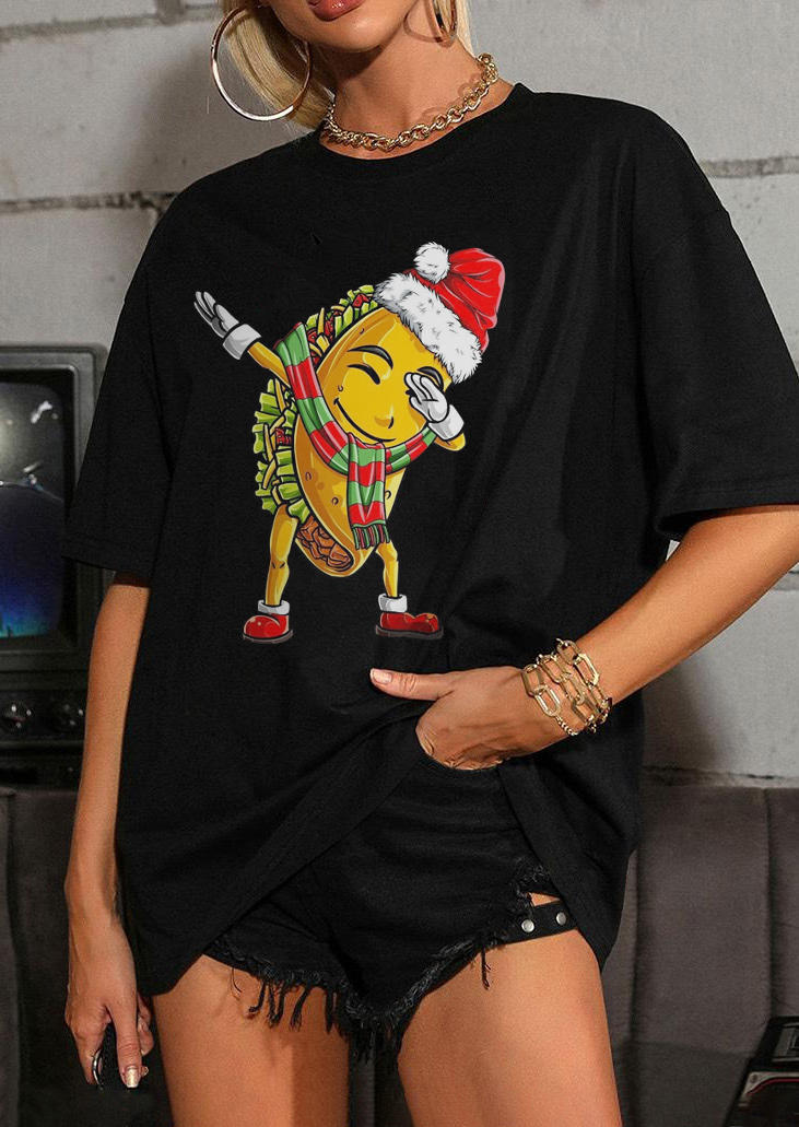 

T-shirts Tees Christmas Taco T-Shirt Tee in Black. Size: ,M,L,XL