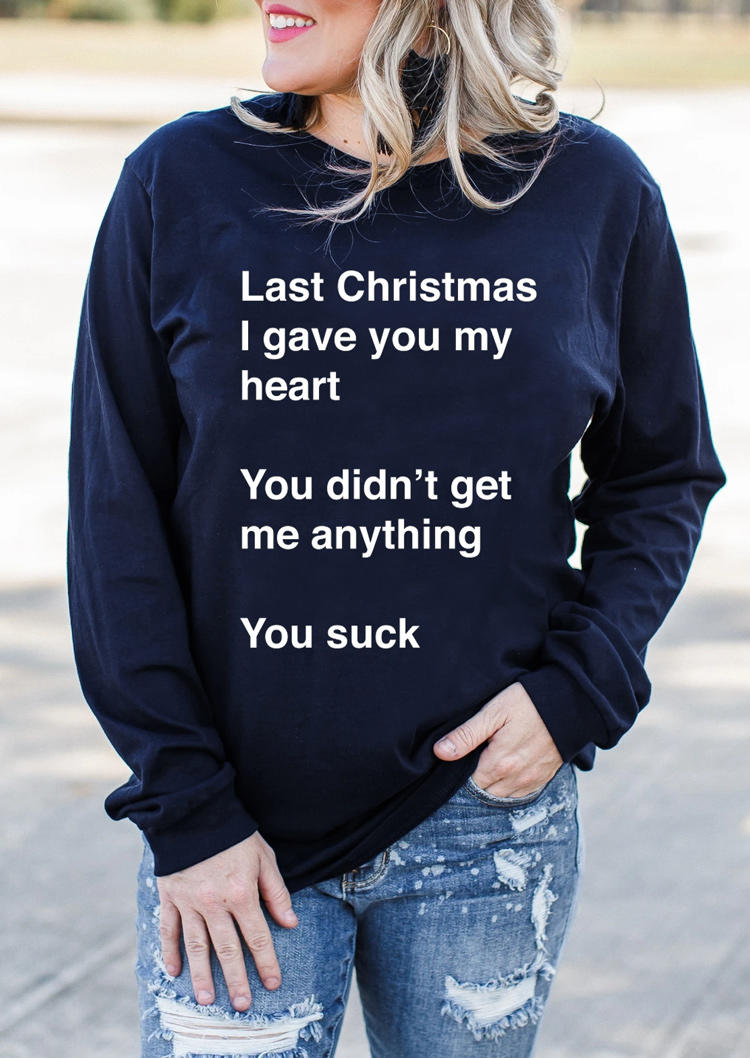 Last Christmas I Gave You My Heart Sweatshirt - Navy Blue