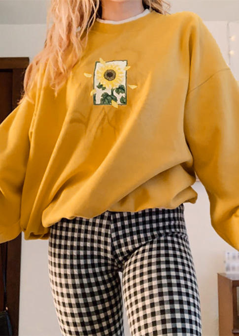 

Sweatshirts Sunflower Long Sleeve Sweatshirt in Yellow. Size: ,M,L,XL